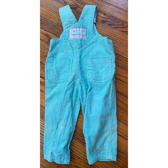 Vintage Jumper Corduroy Overalls Pants Toddler Boys Girls 2T Mint Green - Picture 4 of 4